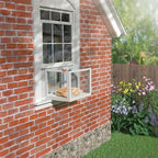 GDLF Cat Window Box, Universal Cat Window Perch Catio with Weather-Resistant Clear Roof, Fits Double Hung Windows 24" to 38.5" Wide, for Sunbathing, Napping & Outdoor Viewing