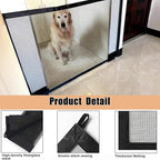 Magic Pet Gate for The House, 71.5" W X 31" H Portable Extra Wide Dog Gates for Doorways, Stairs, No Drill Durable Mesh Puppy Dog Safety Fence Guard, 6 Hooks