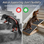 Dog Ramp for Stairs 4 Pack - Adjustable Wooden Stair Wedges for Small Dogs, Foldable Indoor Dog Stair Ramp with Triangular Support and Non-Slip Pads for Senior and Short-Legged Pets
