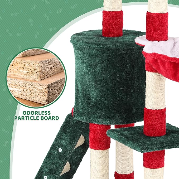 Magshion 54" Cat Tree for Indoor Cats, Sturdy Cat Tower for Cats 20 lbs+, Multi-Level Climbing Tower with Scratching Posts, Ladder, Condo, Top Perch and Hanging Toy