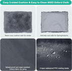 Dog House Indoor Dog Kennel Bed Mat with Cushion for Small Medium Large Dogs Cats, Winter Warm Cat Nest Puppy Cave Sofa Pet Products Easy Assembly (Grey, X-L: 33.9" L x 26.8" W x 33.9" H)