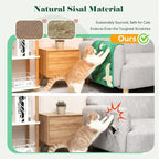 3-in-1 Sisal Cat Scratcher Mat 23.6x15.7'' Protects Carpet Couch & Furniture with Sticker Tape, Floor & Wall Cat Scratching Pad, Anti-Slip, Durable for Indoor Outdoor Cats (Green Emergence)