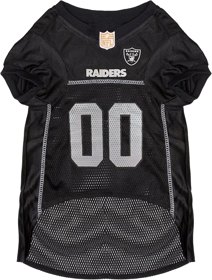 Pets First NFL Raiders Dog Jersey, Size X-Small, Football Shirt Costume for Pet, Dog Sports T-Shirt, NFL Team Clothing for Cats, Licensed Pet Apparel Available in 7 Sizes and 32 Teams