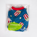 Fitwarm Popcorn Dog Pajamas, Funny Dog Clothes for Small Dogs Boy Girl, Fleece Pet Onesie with Feet, Blue, Red, White, Yellow, Small