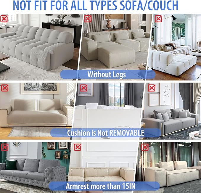 Couch Protector from Cat Claws,Dual-Sided Fit for Left & Right Sofa Arms, Multiple Colors to Blend with Any Home Decor, Couch Corner Protectors for Cats and Cat Scratch Furniture Protector(Warm Beige)