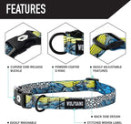 Wolfgang Heavy Duty Martingale Dog Collar with Quick Release Nylon Buckle for Walking & Training, DawnPatrol Print, Small