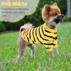 Pet Dog Striped T-Shirt Dogs Cats Cotton Vest Spring Summer Pet Apparel Tee Shirt Suitable for Small and Medium Large Pets French Bulldog Bichon