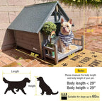 Aivituvin Dog House Outdoor Anti-Chewing Large Dog Log Cabin Weatherproof Outside Puppy Cage Indoor Dog Kennel