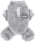 Fleece Dog Pajamas Winter Warm Dog Sweater for Small Dogs Thermal Soft Puppy Pjs Coat Stretchy Jumpsuit Doggie Pet Clothes Outfits Cat Apparel (Grey, Medium)
