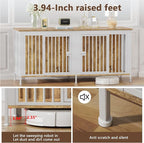 EasyCom Dog Crate Furniture for 1 or 2 Dogs, Heavy Duty Single/Double Dog Crates for Small/Medium/Large Dogs, Dog Kennel Furniture Indoor as TV Stand, Large Size 78.74" L(35-60 Pounds), White