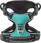 HEELE Dog Harness, No Pull Adjustable Padded Reflective Harness for Small Medium Large Dogs with Handle for Walking Training, Turquoisek, L