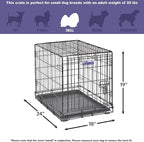 MidWest Homes for Pets 24-Inch iCrate for Small Breeds, 12-20 lbs, Single Door Folding Dog Crate with Divider Panel, Leak-Proof Tray & Secure Latch, Portable, Durable & Easy to Assemble