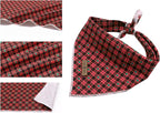 Lionet Paws Christmas Dog Bandana - 1PC Red Tree Dog Bandana, Washable Reversible Cotton Boy Bibs Scarf, Adjustable Square Kerchief for Small to Large Dogs