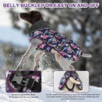 Doglay Dog Coat, Waterproof Dog Jacket Pet Winter Coat for Cold Weather with Thicken Furry Collar, Reflective Puppy Winter Jacket Warm Fleece Lining for Small Medium Large Pets