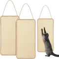 2 Pack Sisal Door Cat Scratching Mat Double Use Hanging Scratcher Wall Floor Mount Cat Scratch Mat Kitty Scratching Pad for Indoor Kitten with Hemp Rope, 7.87"x19.69"(Regular,Natural)