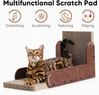 FUKUMARU Cat Scratcher, 26.8 Inch L Shaped Cat Scratch Pad Wall, Modern Cardboard Cats Scratching Board for Indoor Cats, Felt Vertical Scratching Post, Furniture Protector (Caramel)