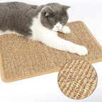 Cat Scratcher Mat Natural Sisal Cat Scratching Pads with Self-Adhesive Horizontal Floor Rug for Indoor Cats Grinding Claws Nails, White, 10" x 20"