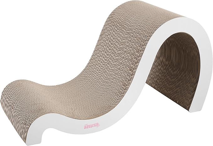 CSR1013B Kona 27" Modern Cardboard Double-Sided Wave Cat Scratcher with Catnip, Cloud