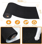 ReWallpaper 24inx6.5ft Cat Scratch Pad Peel and Stick Durable Black Cat Scratching Mat Anti Scratch Indoor Furniture Guard for Sofa Wall Corner Door Tree Post Covering Self Adhesive Strong Grip Carpet