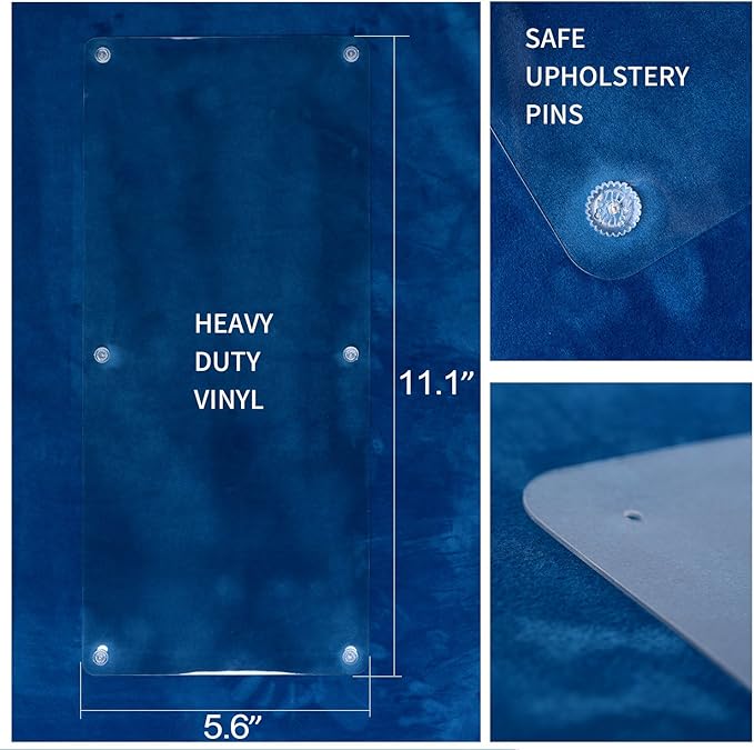 In hand Cat Scratch Furniture, 2PCS Clear Premium Heavy Duty Flexible Vinyl Protector Dog Cat Claw Guards with Pins No Adhesive, Stops Scratching Pets Furniture Protector