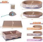 3PCS Cat Scratcher Cardboard, Oval Cat Scratch Pad Bowl Nest for Indoor Cats, Round Cat Scratching Board Corrugated Lounge Cat Bed, Furniture Protector for Couch (Coffee, 17 * 11.5 in)