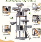 Globlazer 80 Inch Heavy Duty Cat Tree for Large Cats,F80H (Light Gray, 80 Inch)