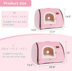 cat Bed cave-cat beds for Indoor Cats,Soft and Comfortable Cute cat Bed，cat House,with Removable Washable Cushioned Pillow,Enclosed pet Bed,Kitty pet hut、Hideaway,Small Large Dog Tent (Pink)