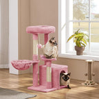 Yaheetech Cat Tree, 34in Cute Cat Tower for Indoor Cats, Multi-Level Pet Condo Furniture Activity Center Cat Bed w/Scratching Post&Dangling Ball&Platform for Kittens, Pink