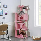 Topeakmart 70in Cat Tree, Multi-Level Cat Tower with Scratching Post Dangling Ball and Condos Cat Furniture for Indoor Cats, Pink
