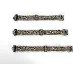 Heavy Duty Dog Collar with Unique Leopard Totem Design Adjustable Durable Nylon Collar, Metal Buckle for Large Dogs Bold Style for Training & Outdoor Adventures (Gold Leopard L)