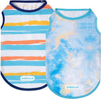 cyeollo 2pack Dog Cooling Shirt, Breathable Sleeveless Summer Clothes for Dogs, Intant Cool Dog T Shirts for Small Dogs, Blue Sky XL