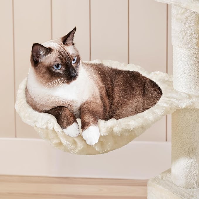 Topeakmart Cat Trees for Large Inoor Cats, 76.5'' Extra Big Cat Tower with 3 Cozy Perches, 3 Warm Condos, Scratching Posts for Cats Kitty