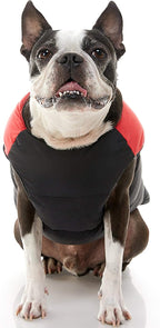 Gooby Padded Vest Dog Jacket - Red, Large - Warm Zip Up Vest Fleece Jacket with Dual D Ring Leash Water Resistant for Small to Medium Dogs