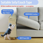 Couch Protector from Cat Claws,Dual-Sided Fit for Left & Right Sofa Arms, Multiple Colors to Blend with Any Home Decor, Couch Corner Protectors for Cats and Cat Scratch Furniture Protector(Warm Beige)