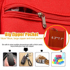 Tomkas Small Dog Sling Carrier - Zipper Pocket & Classic Strap - for 3-10 lbs Pets(Red)