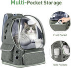 Pawstrip Cat Backpack Carrier with Large Space Bubble Window, Airline Approved Breathable Pet Carrier for Small Dogs Cats up to 15lbs, Foldable for Travel Hiking & Outdoor Use