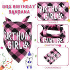 Weewooday Dog Birthday Party Supplies Birthday Boy Girl Cake Bandana Triangle Scarf Party Hat Dog Bow Tie Collar with Numbers for Large Medium Small Dog Puppy 1st Birthday(Novel Style,Medium)