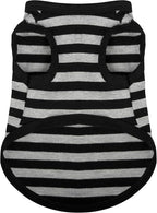 Paiaite Striped Shirt Happy Color Cotton Sleeveless Tank Top for Small Medium Dogs, Grey XXL