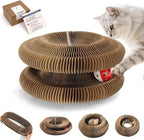 Magic Organ Cat Toy, Foldable & Reversible Accordion Scratching Board with Ball, Interactive Cardboard Cat Toy for Indoor Cats & Kittens, 1 Pack