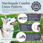 Lucky Love Dog Martingale Dog Collar & Leash - Adjustable, No-Slip, Durable, Comfortable, Soft Webbing, & Stylish Patterned Dog Collar & Leash Set for Male and Female Dogs - Linus Combo, Medium
