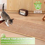 Natural Sisal Cat Scratcher Mat, Wall Scratcher Carpet, Cat Climbing Wall, Large Tall Scratching Post, Sofa Protector, Scratching Mat Pad for Indoor Cats (Brown, 78.7" Lx15.7 W, 1PC)