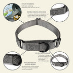 Country Brook Petz - Martingale Dog Collar - Heavy-Duty Training Collar with No Buckle - Service Dog Collar for All Pups - 10+ Cool Colors (Charcoal, 3/4 Inch, Small)