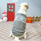 Warm Winter Pink Dog Sweater - Cold Weather Pet Clothes for Small Medium Large Dogs Indoor Outdoor, Soft Classic Knit Puppy Apparel Coat, Grey, XL