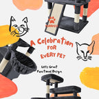 80 Inch Cat Tree, Large Cat Tower with 9 Scratching Posts, 2 Perches, 2 Caves, 2 Basket, 2 Stairs, Extra Large Hammock, Multi-Level Plush Cat Condo for Indoor Cats/Smoky Grey