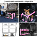 Soft Sided Cat/Dog Carrier,Collapsible Pets Travel Carriers for Pet/Puppy with Shoulder Strap & Removable Mat,Mesh Top Load Small Dogs/Cats Carry Bag Up to 17 Lbs TSA Airline Approved（Pink,M）
