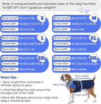 Nanaki Large Dog Coat Rainproof-Warm Giant Breed Dog Jacket With Leash Hole, Fleece Lining Reflective Great Dane Winter Coat Doberman Jacket For Cold Weather Outdoor Walking Hunting, Camping, Blue 3XL