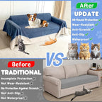 Cat Scratch Furniture Protector - Anti-Slip, Waterproof Sofa Cover to Keep Cats Off, Pet-Friendly Couch Protectors for 3 Cushion Couch, Anti-Scratch Couch Cover for Pets and Kids 118"X91"Navy Blue