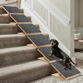 Dog Ramp for Stairs 6 Pack - Adjustable Wooden Stair Wedges for Small Dogs, Foldable Indoor Dog Stair Ramp with Triangular Support and Non-Slip Pads for Senior and Short-Legged Pets