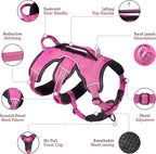 Tuff Pupper Escape Proof No Escape Dog Harness | 5 Point Adjustable Fit Harness for Dogs | Padded Dog Harnesses | Handle Dog Lift Harnesses
