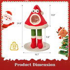 32" Cat Tree Tower –Santa Hat Design with Scratching Posts & Cozy Bed, Suitable for Small to Large Cats, Red